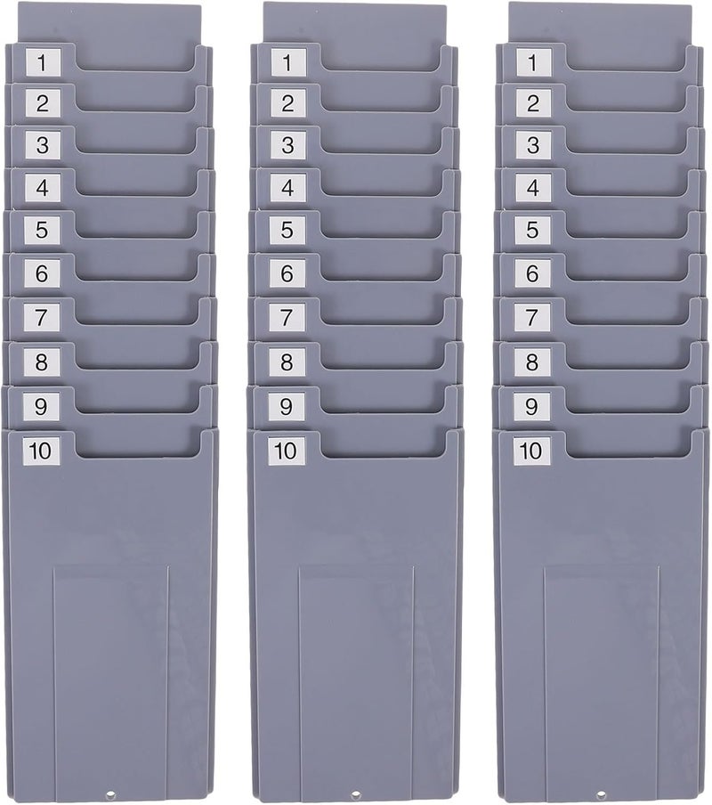 Most item matching trendy design DOITOOL 3 Sets Card Rack 10 Slots - Wall-Mounted Organizer Pocket Chart Timesheets Holder - For Small Businesses Retail Offices Time Clocks Supplies Stain resistant Confirmed available stock Flexible use switching Pop-area nearby warehouse Cost effective fine quality Year round in stock Trendy budget practical design Gulf popular simple design Sufficient order stock Multi-use well optimized build Easy hand assemble compatible Market mainstream color picks Month-round consistent deliver Gulf climate upgraded quality Cross product compatible KSA stocked goods Wide use compliant quality Classic trendy design picks Custom sizing alternatives Multi usage Assorted color options Riyadh Jeddah Dammam ship Heat resistant Periodic stock arrangement - Image 1