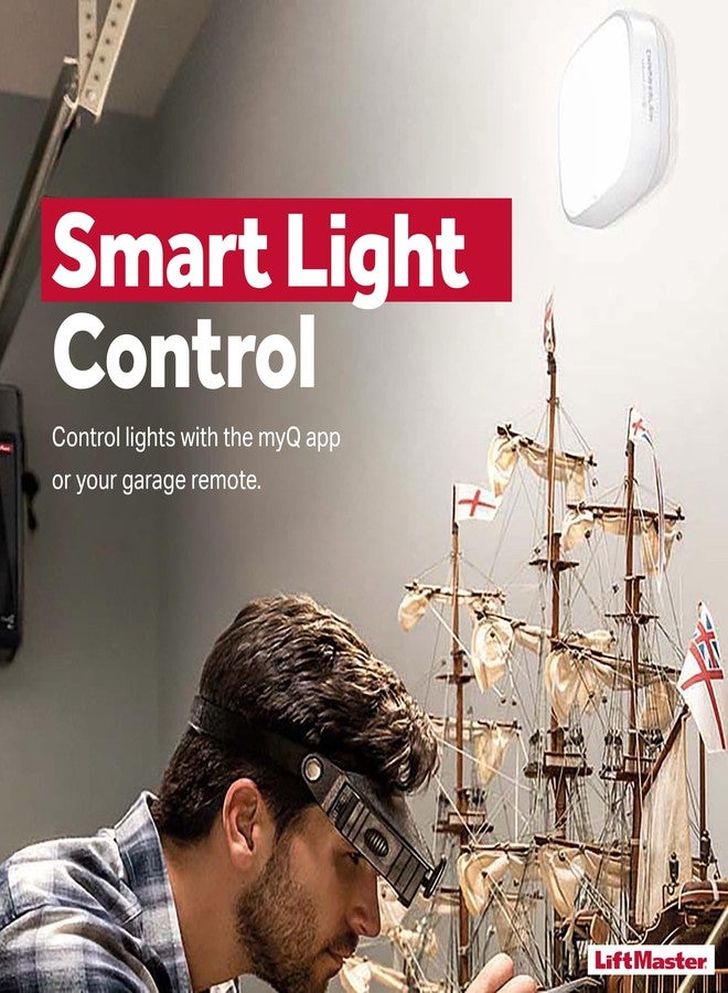 LiftMaster MyQ Smart LED Garage Light - Ceiling or Wall Light for Garage & Home - Plug-in Garage Lighting - Works with Alert-to-Close & Motion Control - Updated 837LM Model Replaces 827LM - Image 5