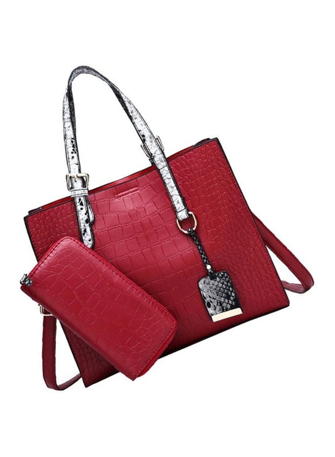 نيبمينينت 2-Piece Handbag Set Red/White/Black - Image 2