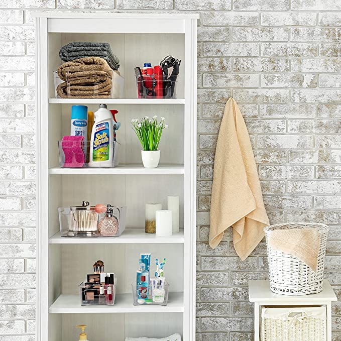 Snazzy Fridge Storage Organizer Boxes Stackable Refrigerator Bins For Freezer Kitchen Countertops Cabinets Clear Plastic Pantry Storage Racks in Two Different Sizes Set Of 6 - Image 4