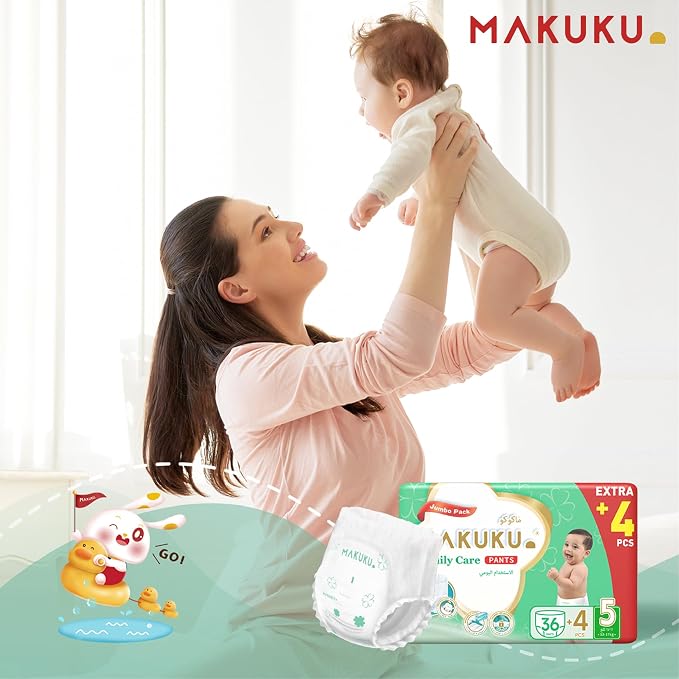 Makuku Daily Care Pants Diapers Jumbo Pack - Size 5 (12-17kg) | 12-17 months | 240 Pieces - Image 2