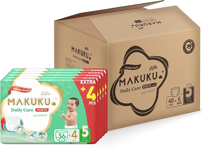 Makuku Daily Care Pants Diapers Jumbo Pack - Size 5 (12-17kg) | 12-17 months | 240 Pieces - Image 1