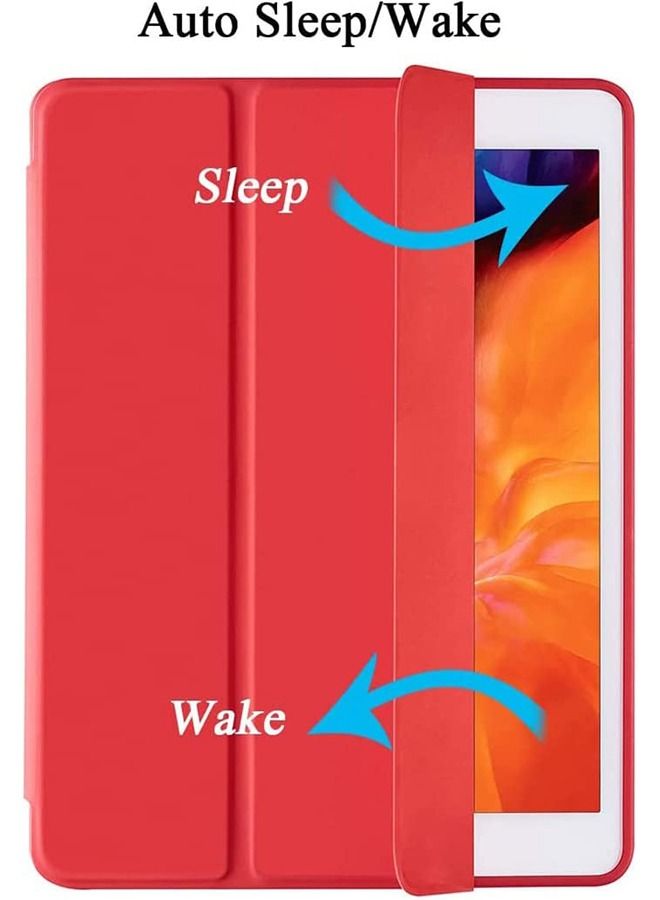 iPad 9th/8th/7th Generation case 2021/2020/2019 iPad 10.2-Inch Case with Pencil Holder 【Sleep/Wake】 Slim Soft TPU Back Smart Magnetic Stand Protective Cover Cases Red - Image 4