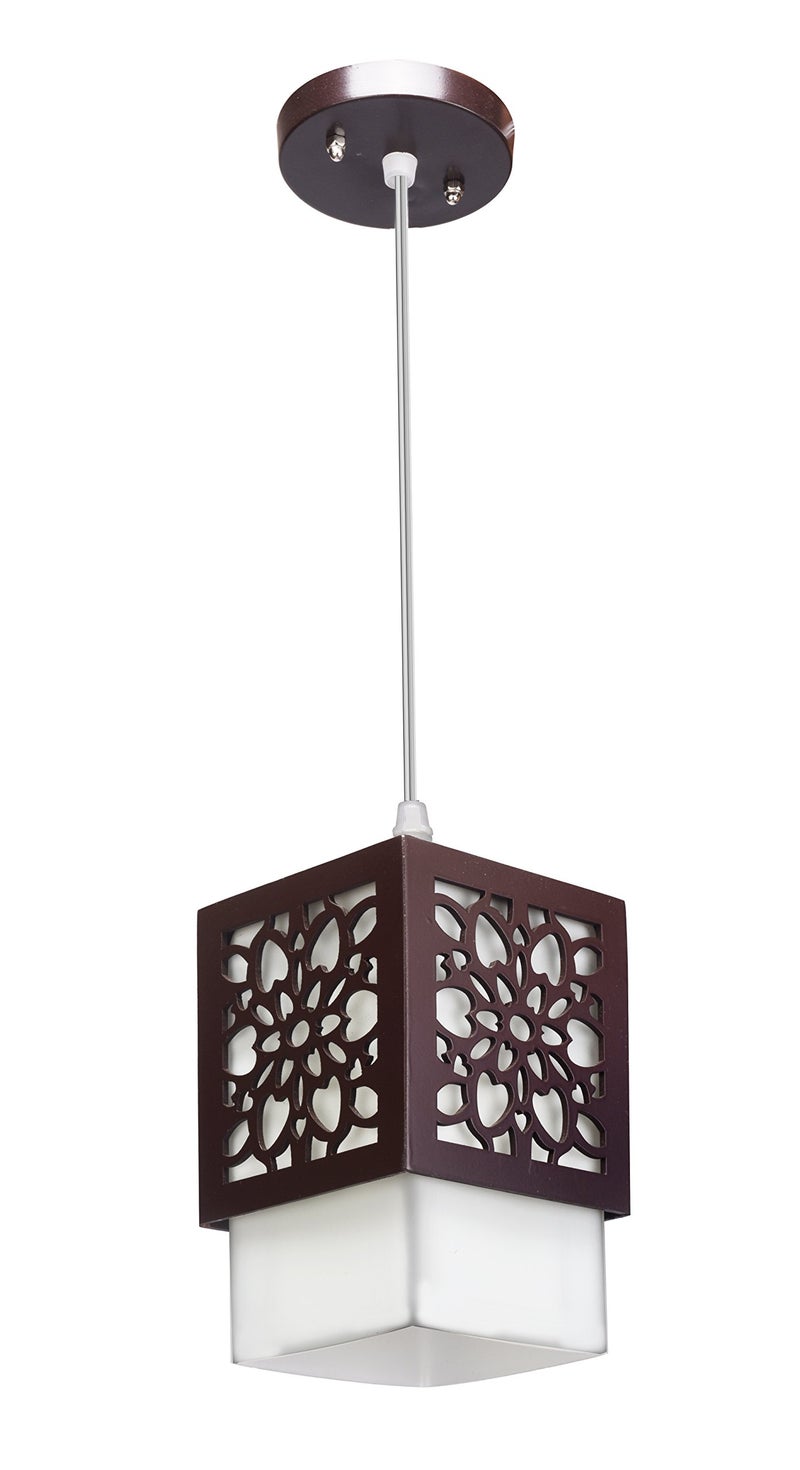 WHITERAY Wooden Sqaure Hanging Lights for Living Room/Pendant Lights for Ceiling for Home Decoration/Bedroom/Living Room/Kitchen/Restaurent/Bars/Malls (Star SL (Pack of 1)) - Image 1
