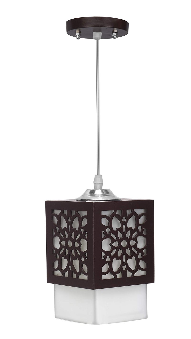 WHITERAY Wooden Sqaure Hanging Lights for Living Room/Pendant Lights for Ceiling for Home Decoration/Bedroom/Living Room/Kitchen/Restaurent/Bars/Malls (Star SL (Pack of 1)) - Image 5