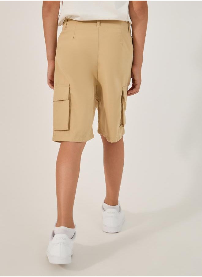 Styli Styli Solid Shorts with Cargo Pockets  - Image 4