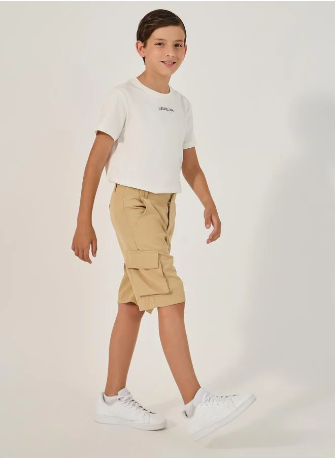 ستايلي Styli Solid Shorts with Cargo Pockets