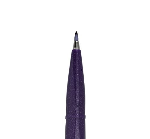 Pentel Arts Sign Pen Touch, Fude Brush Tip, Violet Ink, Box of 12 (SES15C-V) - Image 3