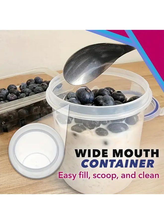 2 Pack Plastic Salad Containers With Snap Lock Lids 16 Oz Reusable BPA Free Cereal And Milk Storage Jars Leakproof Design Portable Microwave Safe - Image 2