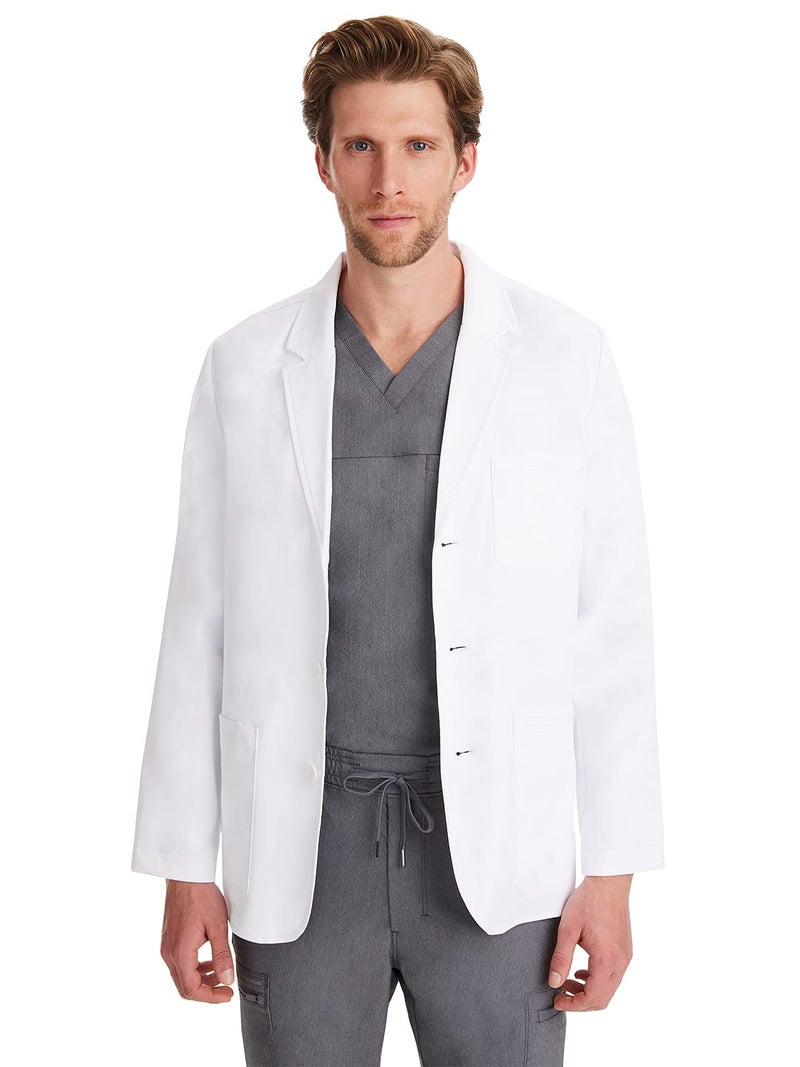Healing Hands Medical Lab Coat Leo White Coat with 5 Pockets, Soft & 2-Way Stretch Fabric 5150, Large, White - Image 1
