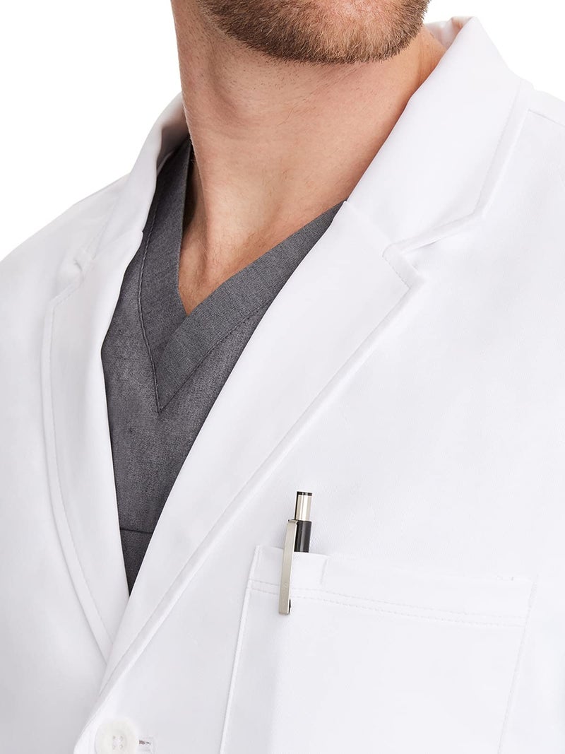 Healing Hands Medical Lab Coat Leo White Coat with 5 Pockets, Soft & 2-Way Stretch Fabric 5150, Large, White - Image 5