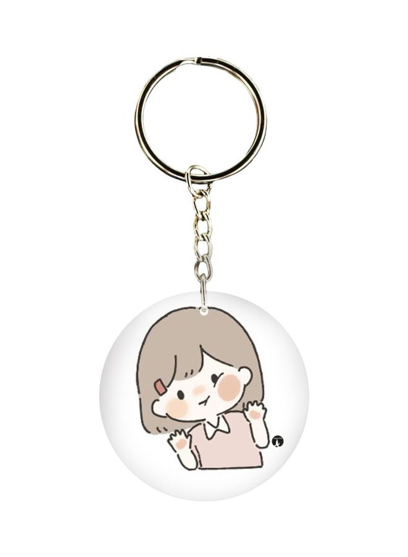 RKN Cartoon Girl Printed Single Sided Keychain