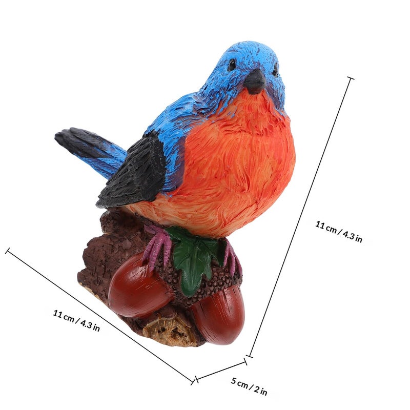 Small Garden Bird Resin Statue on Acorn Outdoor Patio Sculpture Decor - Image 3