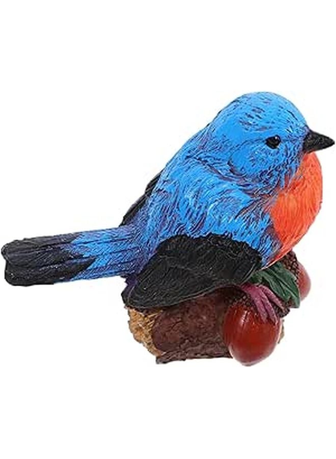 Small Garden Bird Resin Statue on Acorn Outdoor Patio Sculpture Decor - Image 1