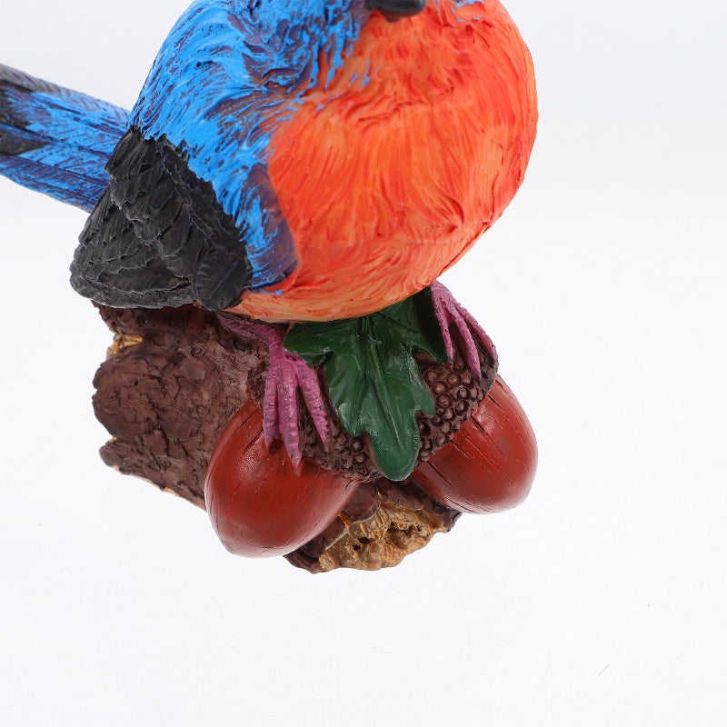 Small Garden Bird Resin Statue on Acorn Outdoor Patio Sculpture Decor - Image 4