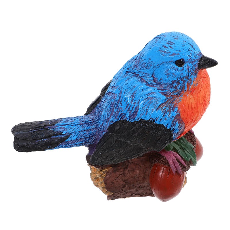 Small Garden Bird Resin Statue on Acorn Outdoor Patio Sculpture Decor - Image 2