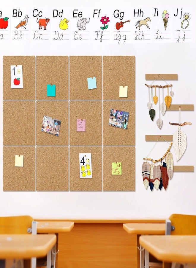 Aodaer 12 Pack Cork Boards 48" x 36" Thick Bulletin Board Tiles with 4 Frameless Cork Strips Pin Board Bar Strips with Push Pins Clips for Office School Home Walls - Image 5