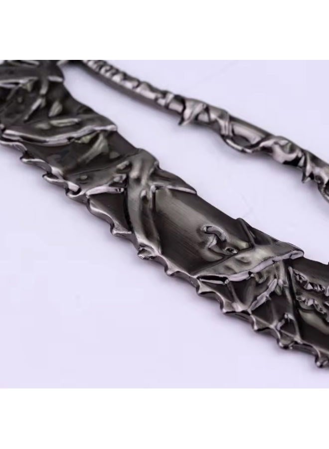 retsamradassaT Game Bloodborne Serrated Machete Saw Cleaver Pendant Keychain - Image 2
