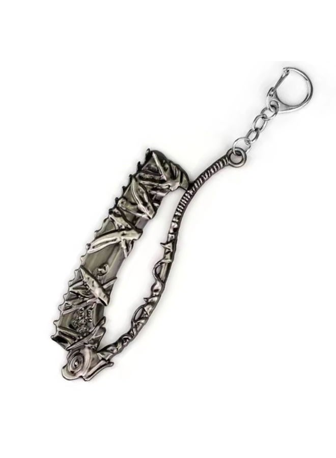 retsamradassaT Game Bloodborne Serrated Machete Saw Cleaver Pendant Keychain - Image 1