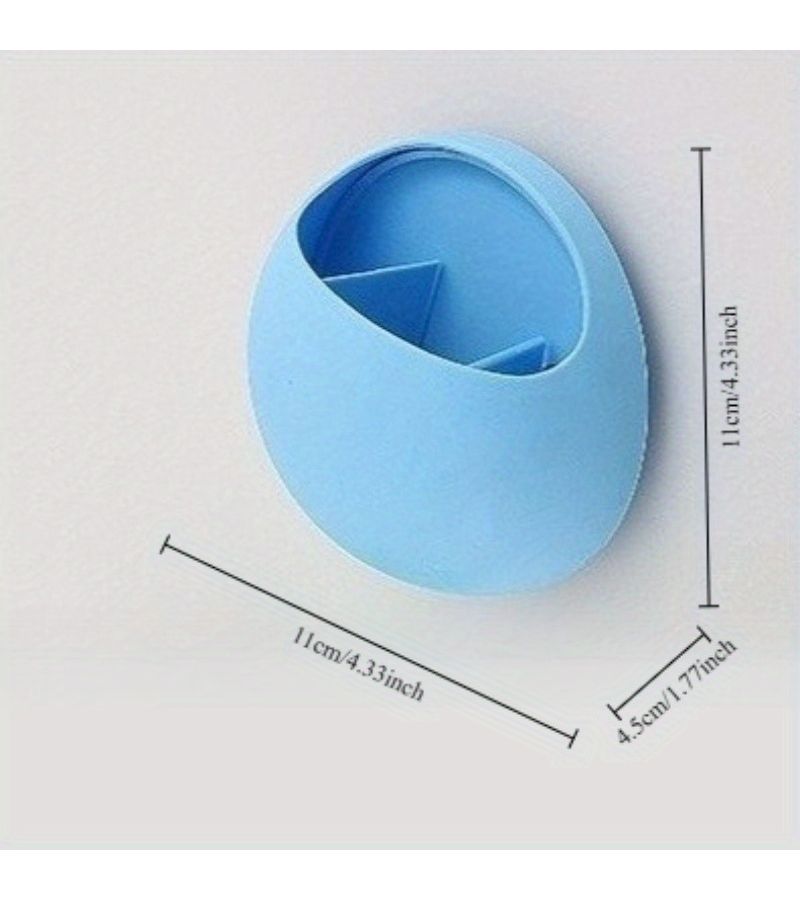 Blue Strong Suction Cup Bathroom Toothbrush Toothpaste Holder Multifunctional Storage Organizer Shelf - Image 4