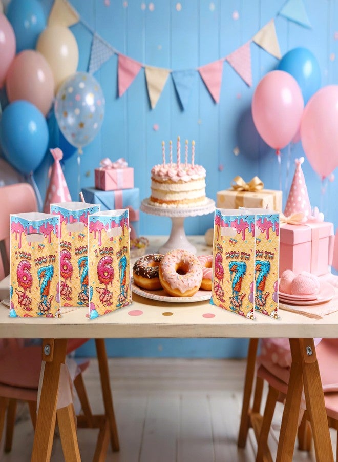 Fukaisu 50pcs 67 Birthday Gift Bags, Funny I Was 6 Now I’m 7 Meme Party Favor Bags with Handles Ice Cream Theme Six Seven Goodie Bag for 7th Birthday Party Candy Treats and Celebration Supplies - Image 5