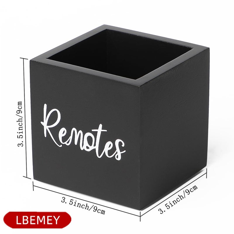 LBEMEY Wood Remote Control Holder, TV Remote Control Organizer for Home Bedroom Table, Multi-Purpose Desktop Storage (Black, S,for 2 or 3 Remote Controls) - Image 3
