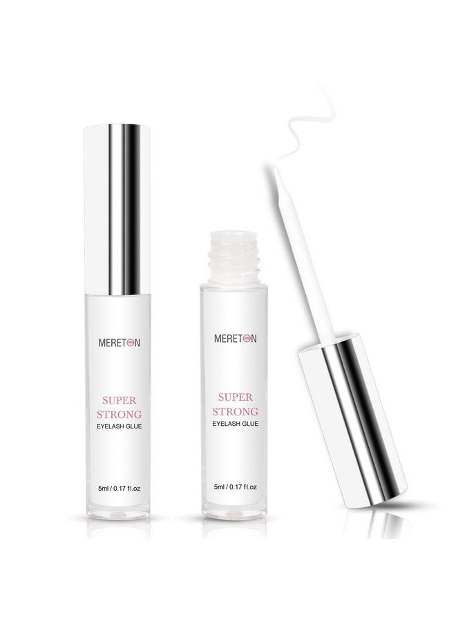 MERETON غراء رموش صناعية لاصق قوي للغاية شفاف خالي من اللاتكس لاصق رموش طويل الأمد مقاوم للماء غراء رموش أبيض سريع الجفاف 5 مل 0.17 أونصة - Image 1