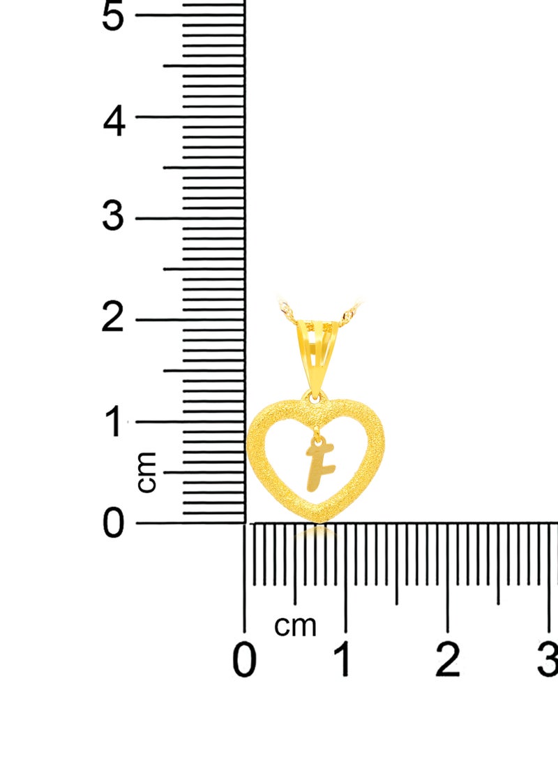 بفلح للمجوهرات قلادة 'F' من الذهب عيار 22 قيراط: جمال على شكل قلب - Image 3