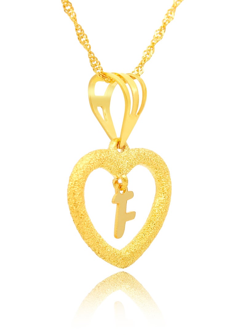 بفلح للمجوهرات قلادة 'F' من الذهب عيار 22 قيراط: جمال على شكل قلب - Image 2