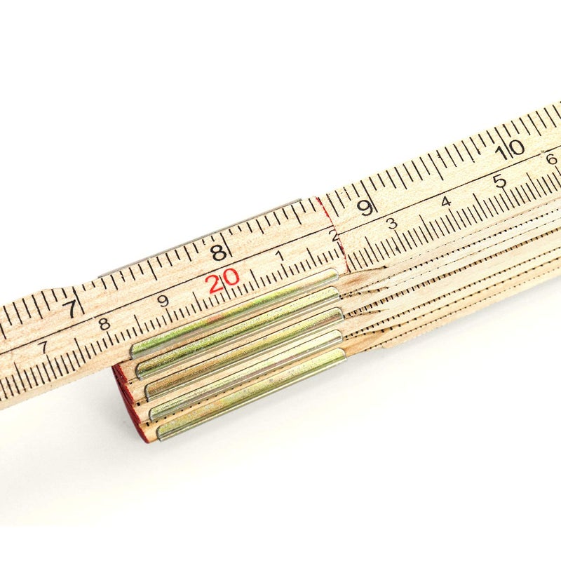 QWORK Folding Wood Rule, 6 FT 6 Inch Foldable Ruler with US and Metric Measurements for Carpenters - Image 2