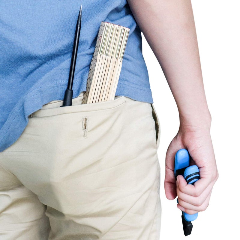 QWORK Folding Wood Rule, 6 FT 6 Inch Foldable Ruler with US and Metric Measurements for Carpenters - Image 5