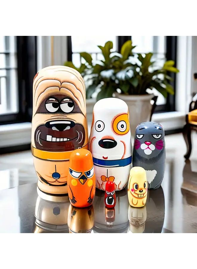 Handmade 64th Matryoshka Doll Set Colorful Wooden Nesting Stackable Toys - Image 2