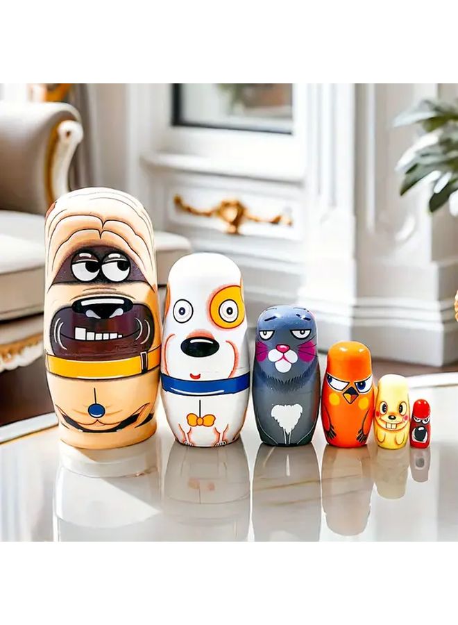 Handmade 64th Matryoshka Doll Set Colorful Wooden Nesting Stackable Toys - Image 4