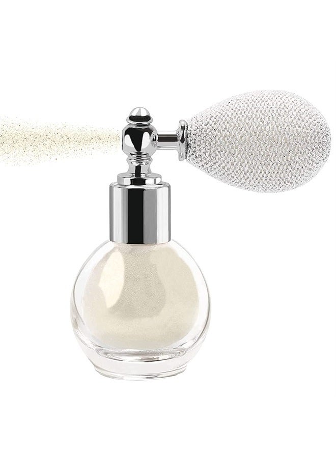 MAEPEOR Highlighter Powder Spray 5 Colors Glitter High Gloss Spray Shimmer Sparkle Powder Makeup Spray for Face Body Hair Cosmetic (01 Pearl White) - Image 1