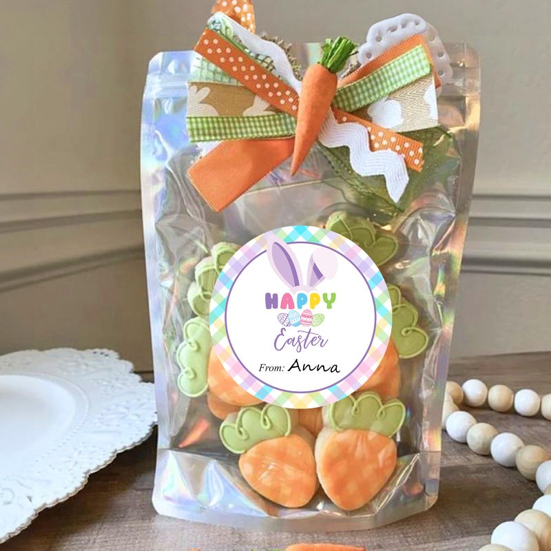 joycraft Happy Easter Stickers, 60pcs Macaron Color Easter Bunny Stickers, Paper Material, Perfect for Gift Wrap, Invitations & Decorations - Image 5