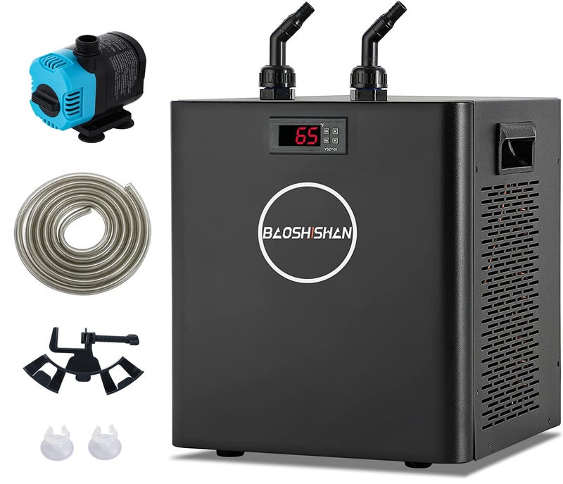 BAOSHISHAN Aquarium Chiller 79 gal 13 HP Water Cooler Special Quiet Design Refrigeration Compressor for Hydroponics Axolotl Coral Reef Fresh  Salt Fish Tank 79gal300L
