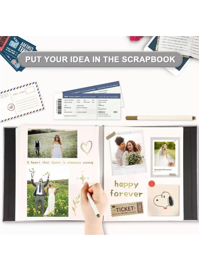 Windowed Self-adhesive Laminated Album - Family Photo Album, DIY Adhesive Handmade Stamp Album, 40 Pages, 28x27cm (Off-White) - Image 3