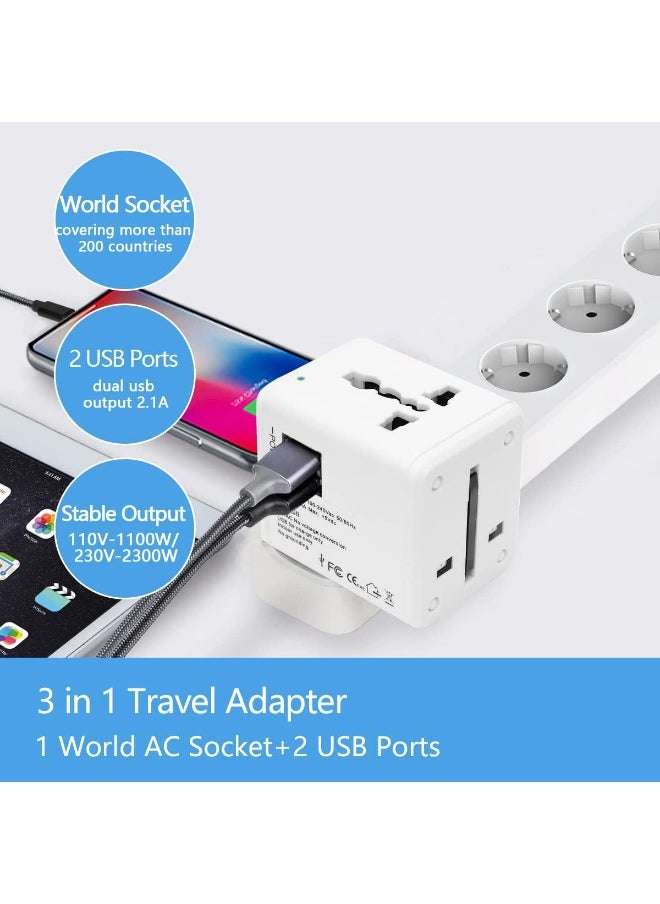 Raxoom UK to US Plug Adapter with USB C , 5 in 1 UK to USA Plug Adaptor with 4 USB Ports(3 USB+1 Type C),America Travel Adapter Converter Plug for American,Canada,Thailand, Mexico (Type B Socket)  - Image 3