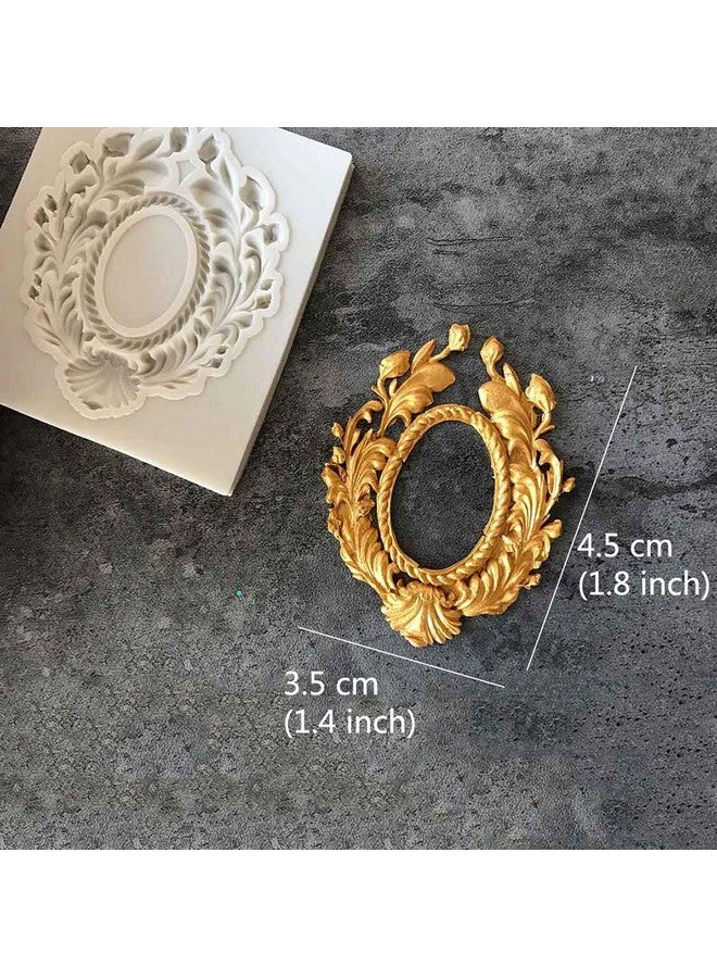 Juland 6 Pcs Silicone Fondant Cake Mold Baroque Style Retro Photo Frame Mold For Sugarcraft Cake Border Decoration Cupcake Topper Jewelry Polymer Clay Crafting Projects Gray - Image 4