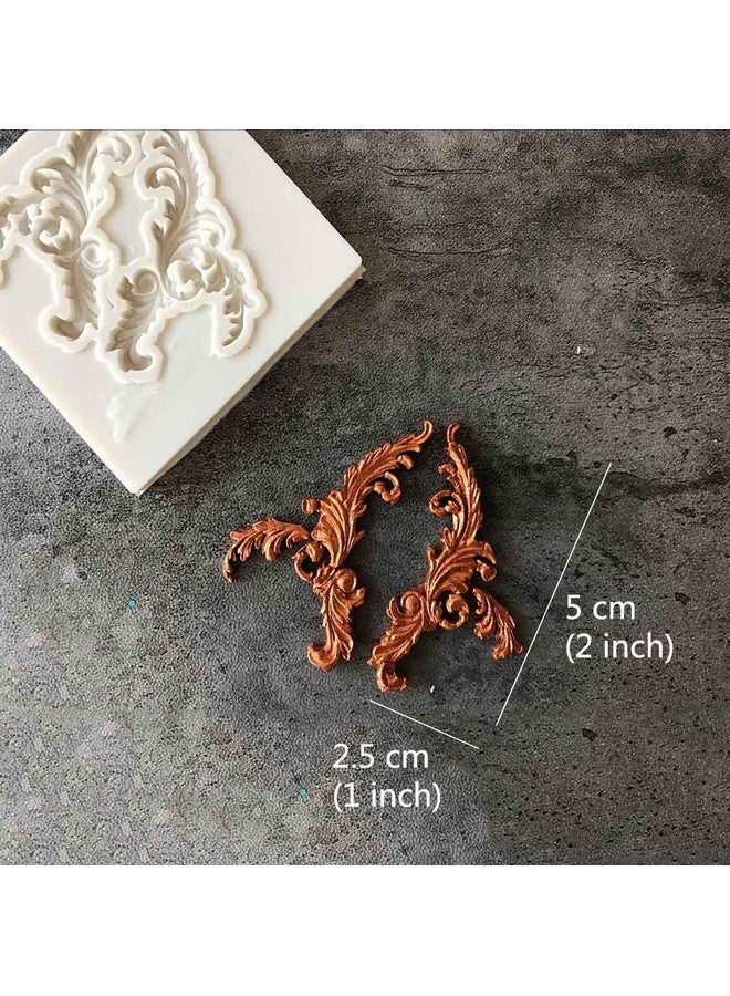Juland 6 Pcs Silicone Fondant Cake Mold Baroque Style Retro Photo Frame Mold For Sugarcraft Cake Border Decoration Cupcake Topper Jewelry Polymer Clay Crafting Projects Gray - Image 3