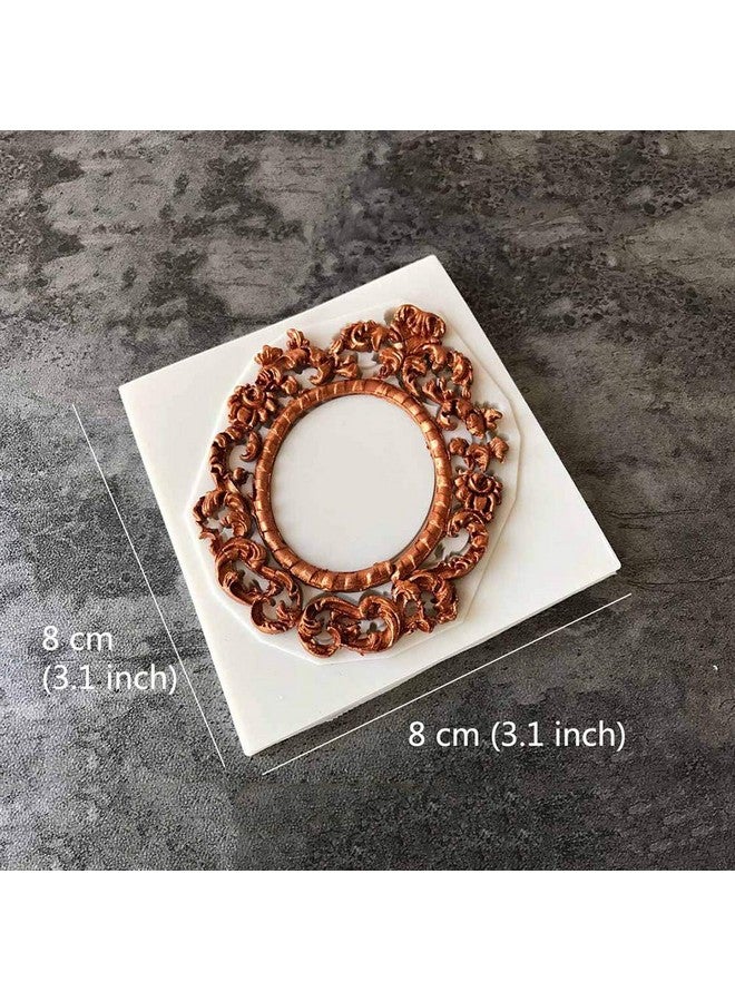 Juland 6 Pcs Silicone Fondant Cake Mold Baroque Style Retro Photo Frame Mold For Sugarcraft Cake Border Decoration Cupcake Topper Jewelry Polymer Clay Crafting Projects Gray - Image 5