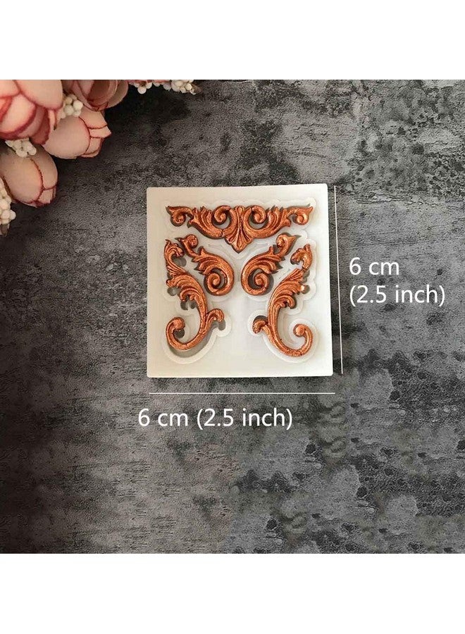 Juland 6 Pcs Silicone Fondant Cake Mold Baroque Style Retro Photo Frame Mold For Sugarcraft Cake Border Decoration Cupcake Topper Jewelry Polymer Clay Crafting Projects Gray - Image 2