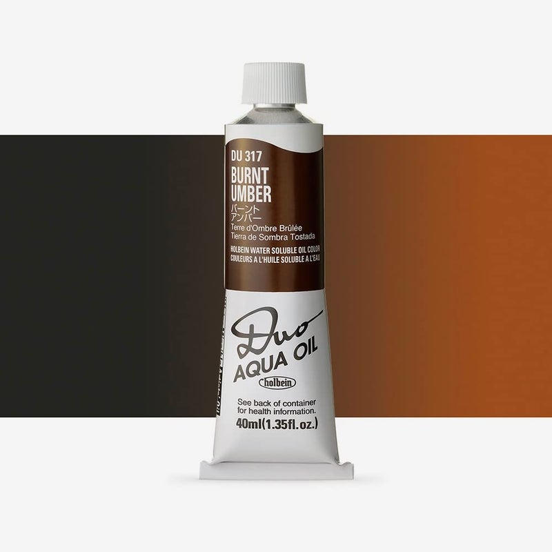 Holbein Duo Watersoluble Oil Colors - Burnt Umber - 40ml Tube - Image 4