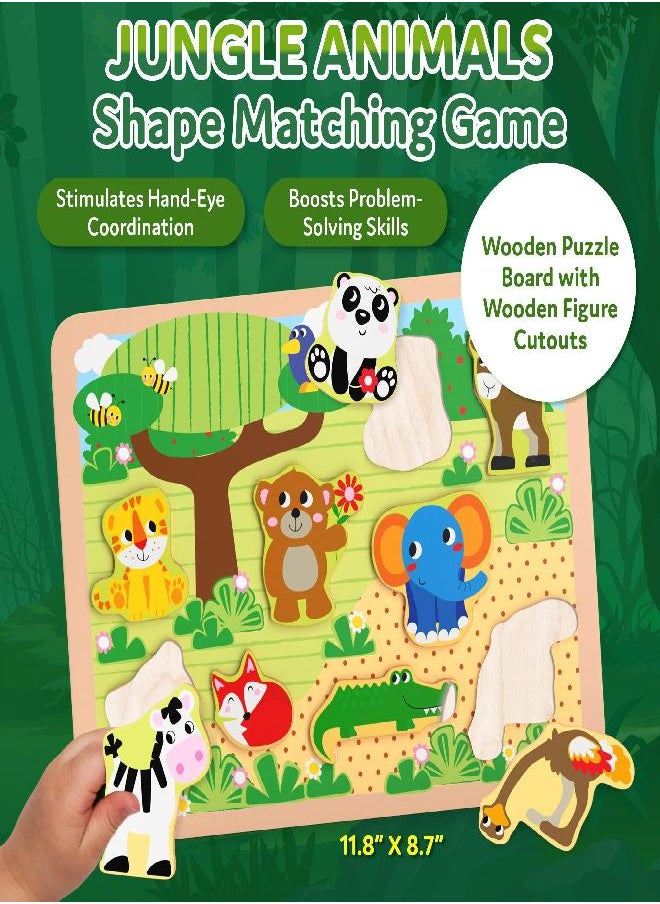 CoolToys CoolToys Stack n' Sort Baby Toddler Learning Toys, 3 Developmental Educational Game Set, Nesting & Stacking Cups, Shape & Color Sorting Stackable Wooden Pieces, Montessori Wooden Puzzle, Jungle Theme  - Image 3