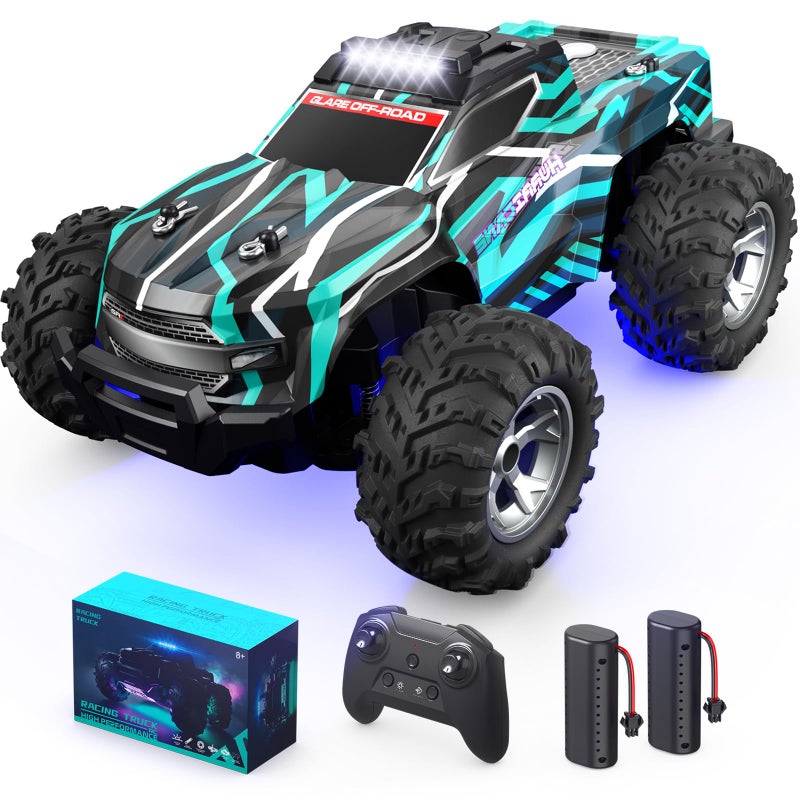 Resosese Remote Control Car for Boys 116 Scale All Terrain RC CarsHigh Speed 25Kmh Fast Car with Colorful Led Light and Spray RC TruckToy Car Gift for 6 7 8 914 Year Old Boys - Image 4