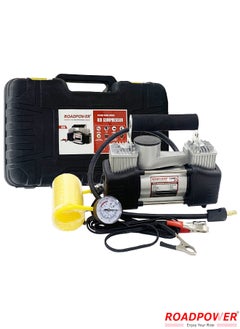 RoadPower Portable Dual Cylinder Air Compressor with Multi Tools Tire Inflator 12V Compact Air Pump For Car Tires 150 PSI Heavy Duty Metal Tire Pump For SUV Trailer Truck Bike  - Image 1