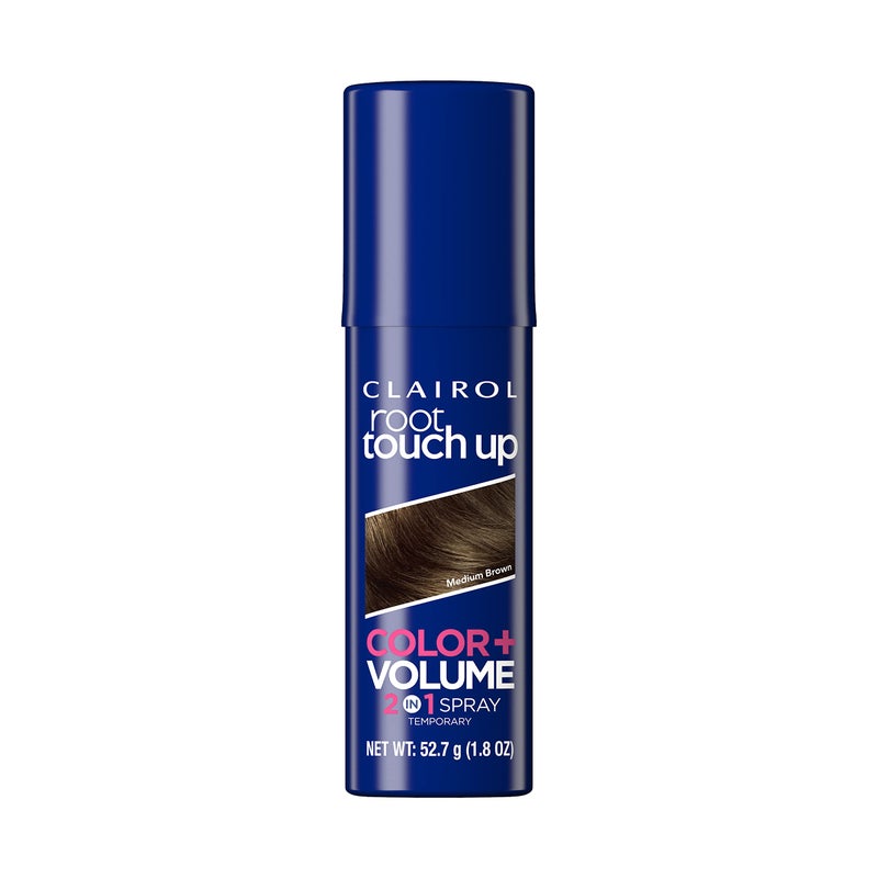 Clairol Root Touch-Up Color + Volume 2-in-1 Temporary Spray, Medium Brown Hair Color, Pack of 1 - Image 1