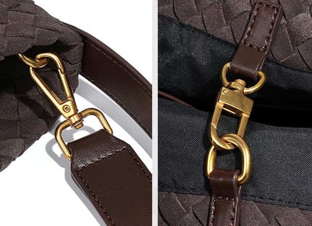 Molodo Woven Suede Shoulder Bag for Women Suede Hobo Bag Tote Elegant Handbag Satchel for Work Travel - Image 5