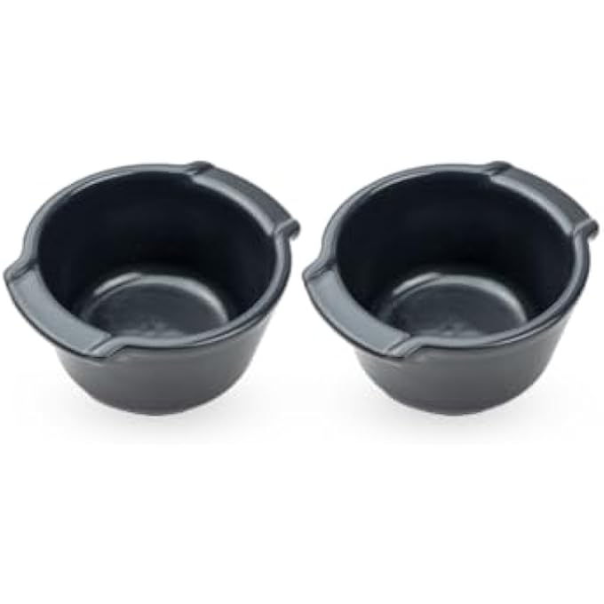 Appolia Slate Ceramic Ramekins Set Of 2  Made In France Oven Microwave Freezer  Dishwasher Safe 200Ml Capacity Stackable Durable Enamel For Even Cooking And Easy Cleaning