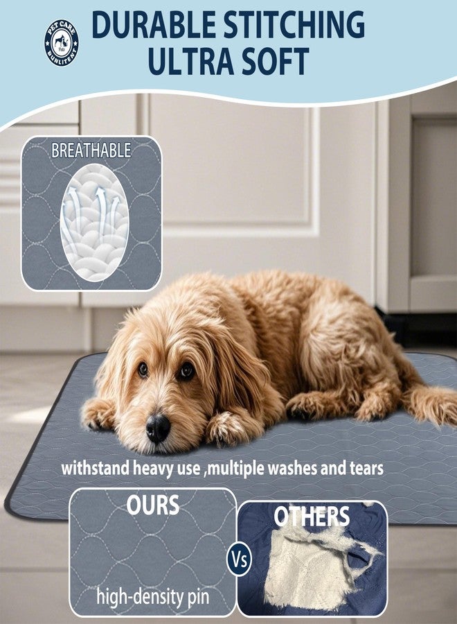 Bunlitent Washable Pee Pads for Dogs, 34x36 Reusable Puppy Pads with Fast Absorbent, Waterproof Reusable Pee Pads for Whelping, Traing, Incontinence and Potty, 3 Pack, Grey. - Image 3